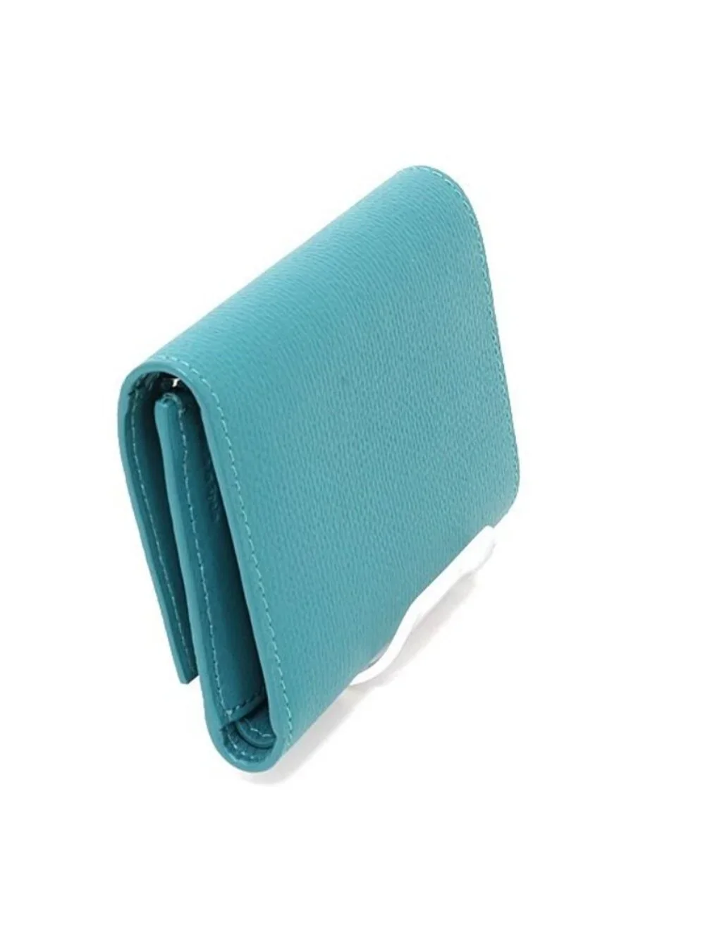 Loewe Lowe Anagram Vertical Wallet Small Pebble Grain Calf Green Trifold